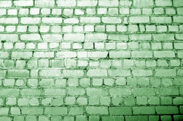 古いレンガの壁表面の緑のトーンで 建築の抽象的な背景とデザインのためのテクスチャ — ストック写真