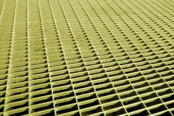 Padrão Grade Metálica Com Efeito Borrão Tom Amarelo Contexto Arquitetônico — Fotografia de Stock