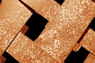 Turuncu tonda paslı, soyut metal yapı. Arkaplan ve doku.