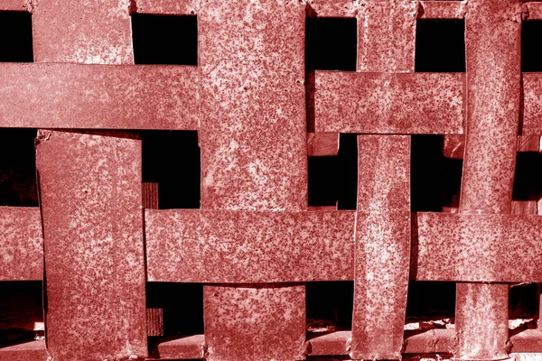 Rusty Abstrakt Metall Grus Konstruktion Röd Ton Bakgrund Och Struktur — Stockfoto