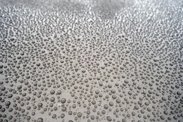 Lluvia Gotas Agua Superficie Metálica Fondo Abstracto Textura Para Diseño —  Fotos de Stock