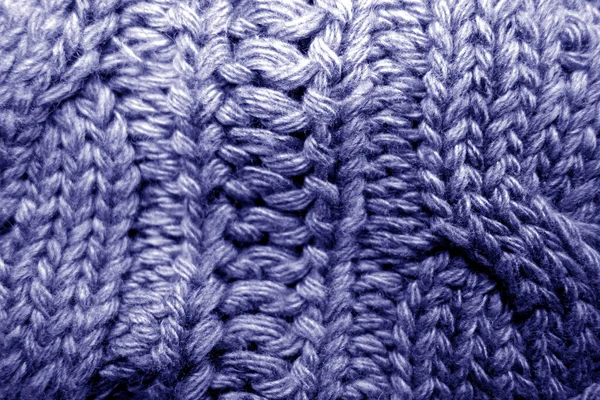 Warm Knitting Texture Blue Tone Abstract Background Texture — Stock Photo, Image