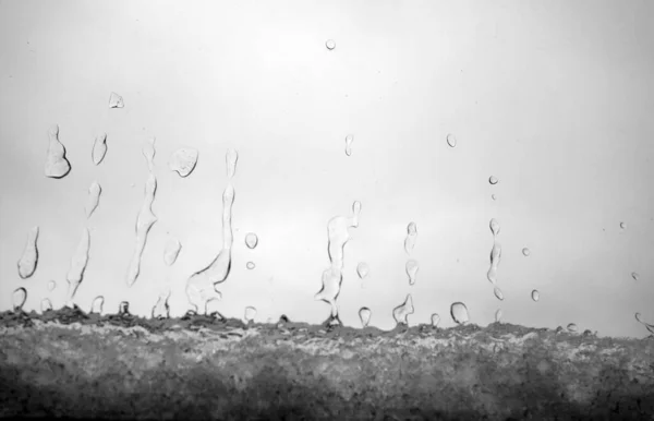 View Window Rain Drops Snow Abstract Blur Background — Stock Photo, Image