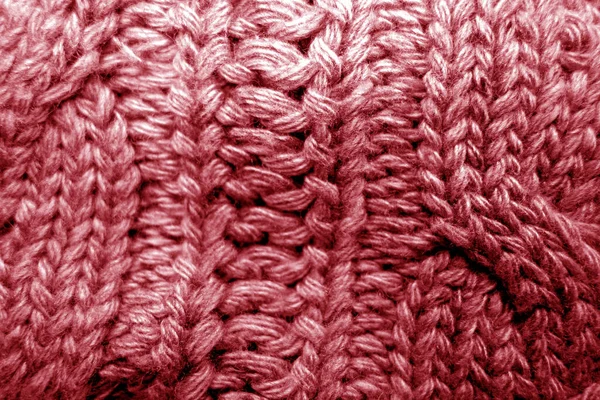 Warm Knitting Texture Red Tone Abstract Background Texture — Stock Photo, Image