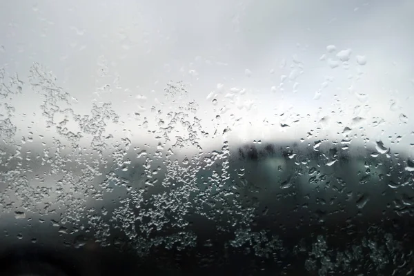 Neve Chuva Cai Janela Carro Contexto Vista Para Ideias — Fotografia de Stock