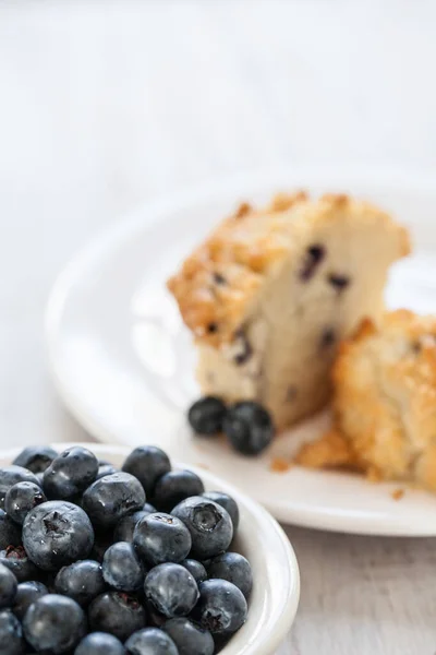 Bowl Blueberries Blueberry Muffin Breakfast — Stock Photo, Image
