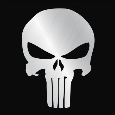 Art skull and Bones icon punisher. Element of crime and punishment style illustration, T-Shirt graphics design famous, vector design icon isolated