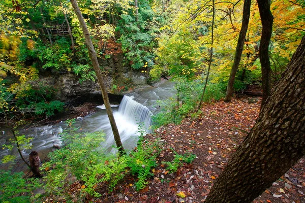 Indian Run Falls Park Herbst Dublin Ohio — Stockfoto