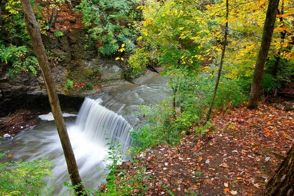 Indian Run Falls Park Otoño Dublín Ohio — Foto de Stock