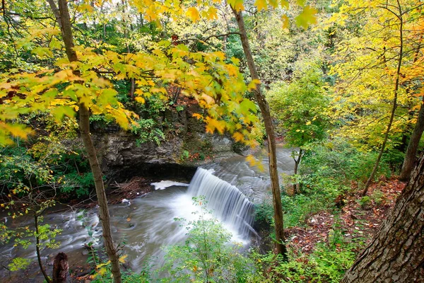 Indian Run Falls Park Autumn Dublin Ohio — Fotografia de Stock