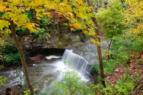 Indian Run Falls Park Otoño Dublín Ohio — Foto de Stock