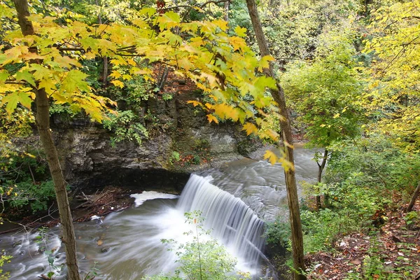 Indian Run Falls Park Otoño Dublín Ohio — Foto de Stock