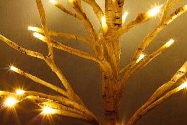 Beyaz Huş Ağacı Tatil Işığı Dekorasyonu