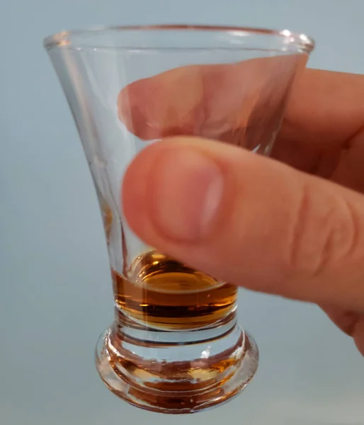 Small Glass Sherry Being Held Hand — Stock Photo, Image