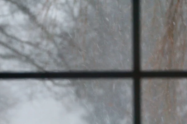 Вид Зимний Шторм Окна — стоковое фото