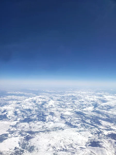 Rocky Mountains Gezien Vanaf Een Vliegtuig — Stockfoto
