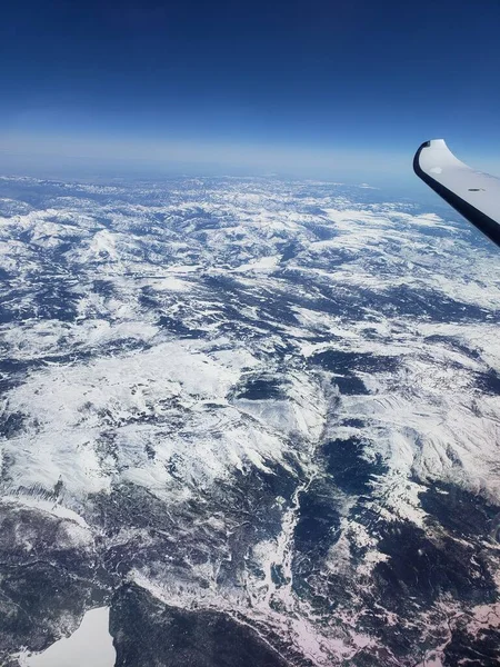 Góry Skaliste Widziane Samolotu — Zdjęcie stockowe