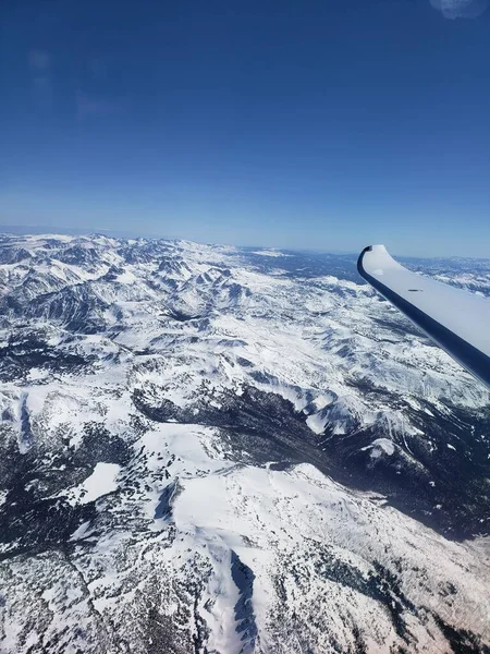 从飞机上看到的落基山脉 — 图库照片