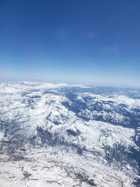 Góry Skaliste Widziane Samolotu — Zdjęcie stockowe