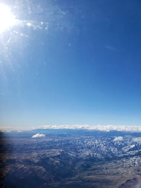 Rocky Mountains Gezien Vanaf Een Vliegtuig — Stockfoto