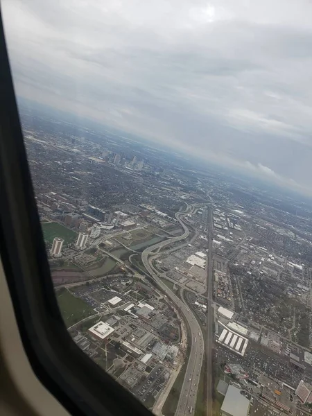 콜럼버스 비행기에서 — 스톡 사진