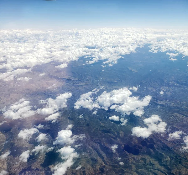 Robustes Terrain Des Amerikanischen Westens Vom Flugzeug Aus Gesehen — Stockfoto