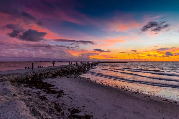 Bunter Sonnenaufgang Jetty Park Fort Pierce Florida — Stockfoto
