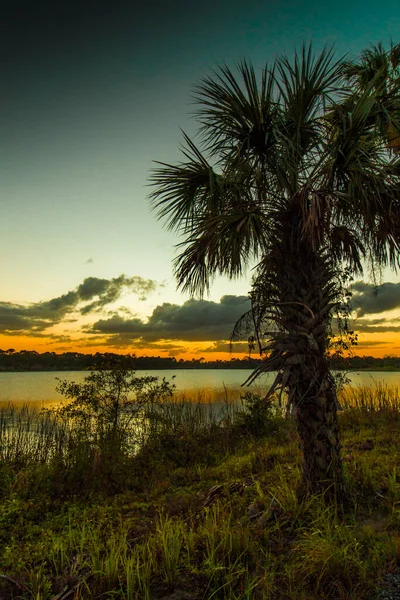 Zobel Gölü Üzerinde Renkli Günbatımı George Lestrange Konservesi Fort Pierce — Stok fotoğraf