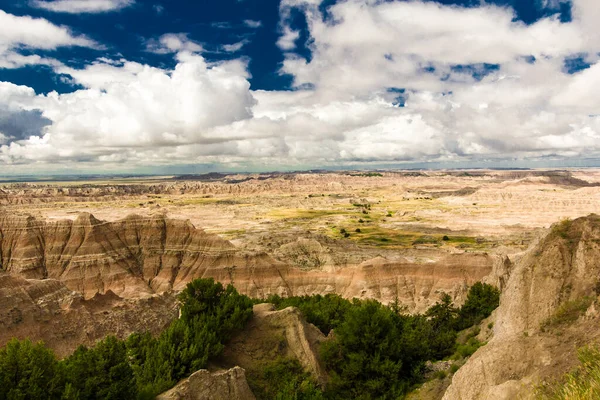 Pinnacles Kilátással Badlands Nemzeti Park Dél Dakota — Stock Fotó