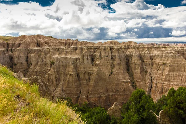 Pinnacles Kilátással Badlands Nemzeti Park Dél Dakota — Stock Fotó