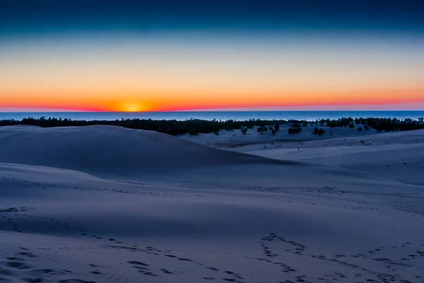 Solnedgång Vid Silver Lake Sand Dunes Michigan — Stockfoto