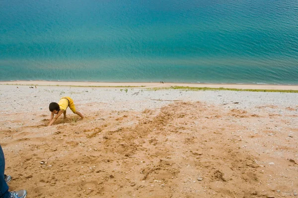 Alvó Medve Dunes Nemzeti Lakeshore Nyáron Michigan — Stock Fotó