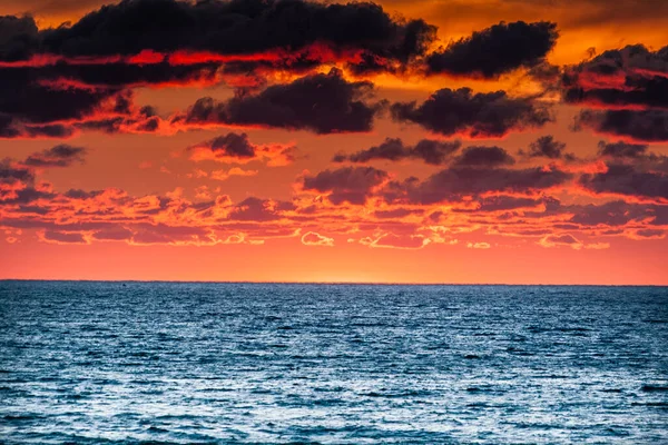 Pôr Sol Sobre Lago Michigan Verão Ludington Michigan — Fotografia de Stock