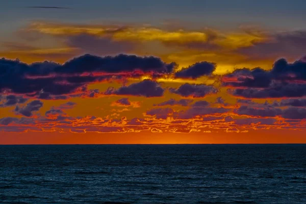 Solnedgång Över Michigansjön Sommaren Ludington Michigan — Stockfoto
