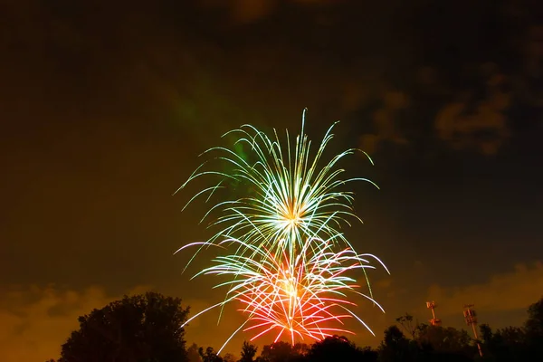 Feuerwerk Zur Freiheitsfeier Juni 2022 Westerville Ohio — Stockfoto