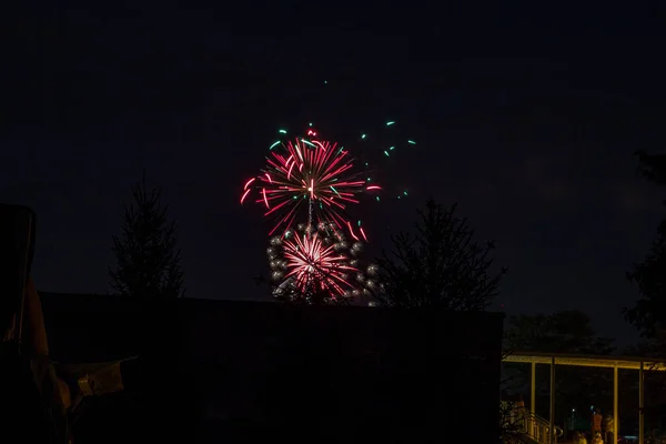 Independence Day Fireworks Display Worthington Ohio July 2022 — Stock Photo, Image