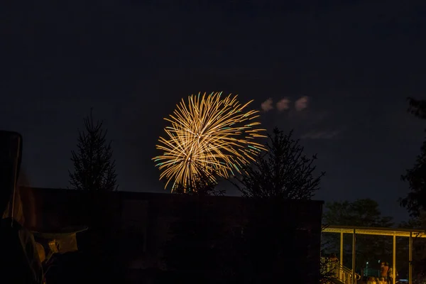 Independence Day Fireworks Display Worthington Ohio July 2022 — Zdjęcie stockowe
