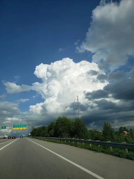 Storm Cloud Seen Freeway Summer Columbus Ohio — Stock Photo, Image