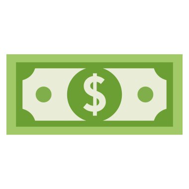 - Evet. Bir dolarlık banknot. Beyaz arka planda izole edilmiş yeşil ve beyaz para birimi banknotu. Para ve para sembolü. Vektör illüstrasyonu.