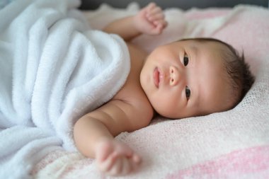 Yeni doğmuş şirin bir bebeğin portresi..