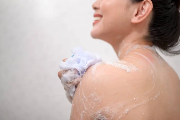 Happy Beautiful Woman Taking Shower —  Fotos de Stock