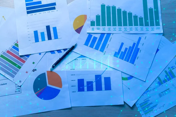 Background Documents Analytics Data Lying Table — Stockfoto