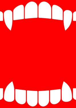 Cadılar Bayramı partisinin vampir ağzı posteri. Cadılar Bayramı arifesi arkaplanı. Metin için yer