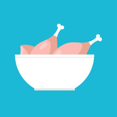 İzole edilmiş tavuk çorbası. Tavuk bacaklı sıvı yemek. vektör illüstrasyonu