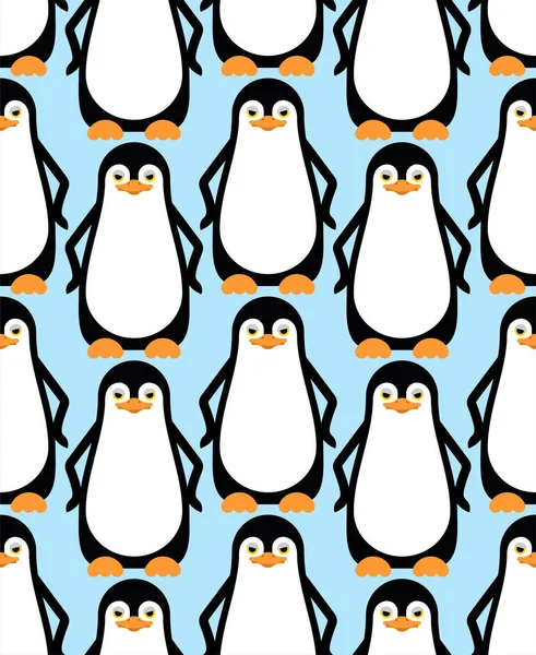 Сингл Пингвина Безупречен Фоне Беспилотных Морских Птиц Векторная Текстура Детский — стоковый вектор