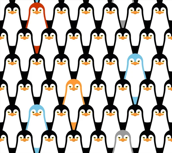 Pinguinmuster Nahtlos Flugunfähiger Seevogel Vektortextur Babyschmuck Aus Stoff — Stockvektor