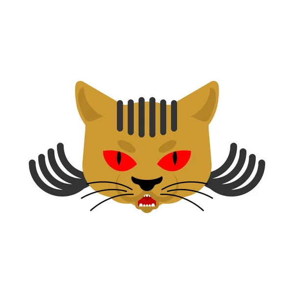 Γάτα Gangsta Πρόσωπο Θυμωμένο Φίμωτρο Κατοικίδιου Εκφοβιστής Ζώων Μέλος Συμμορίας — Διανυσματικό Αρχείο