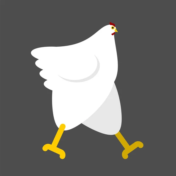 Dibujos Animados Gallina Blanca Aislada Aves Granja Pollo Ilustración Vectorial — Archivo Imágenes Vectoriales