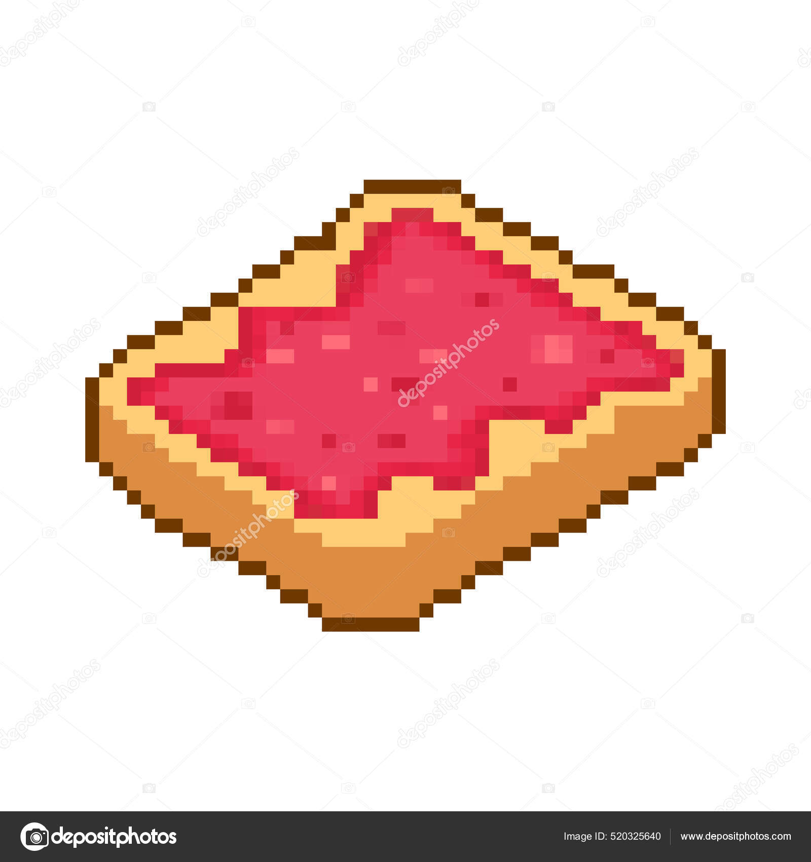 Item de comida de fatia de torta de pixel art para jogo de bits