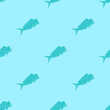 Dorado balığı deseni pürüzsüz. Mahi Mahi geçmişi. vektör dokusu
